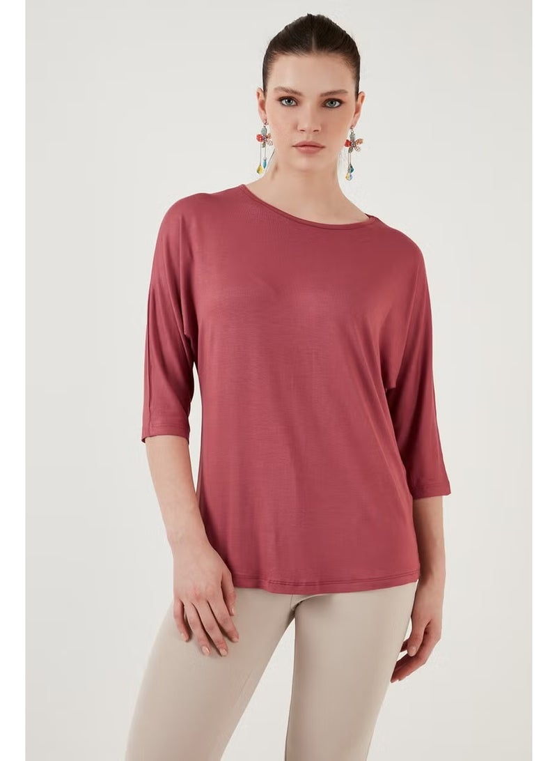Lela Crew Neck Three Quarter Sleeve Blouse Women's Blouse 5861416Y - Image 2